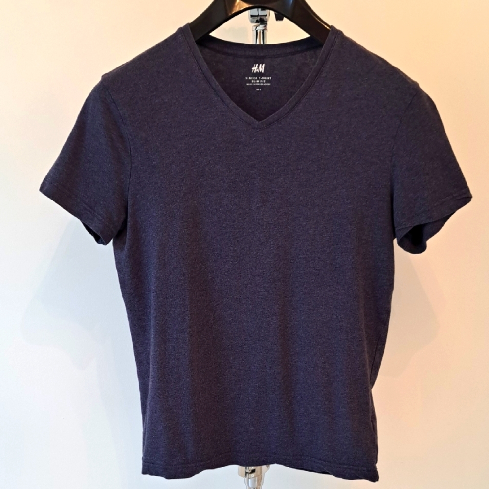 Men' H&M Blue Slim Fit T-Shirt